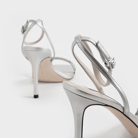 Charles and Keith silver heels. Heels height is 7-8 cm. I have never worn. - Picture 4 of 9